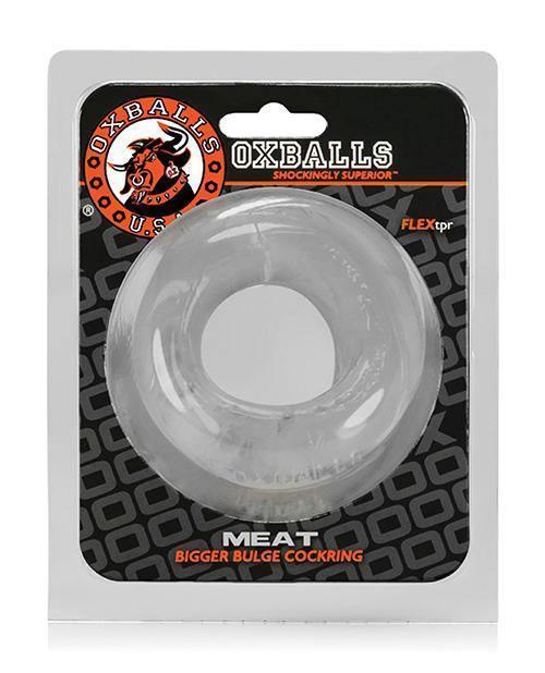 image of product,Oxballs Meat Padded Cock Ring - Clear - SEXYEONE