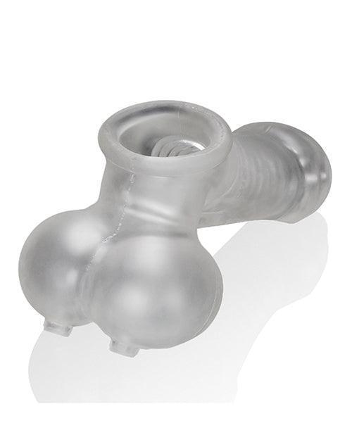 image of product,Oxballs Sackjack Wearable Jack Off Sheath - Clear Frost - SEXYEONE