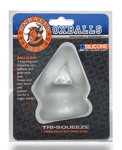image of product,Oxballs Tri Squeeze Cocksling & Ballstretcher - Clear Ice - SEXYEONE