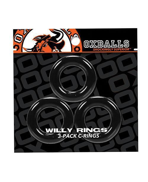 image of product,Oxballs Willy Rings - Black Pack Of 3 - SEXYEONE