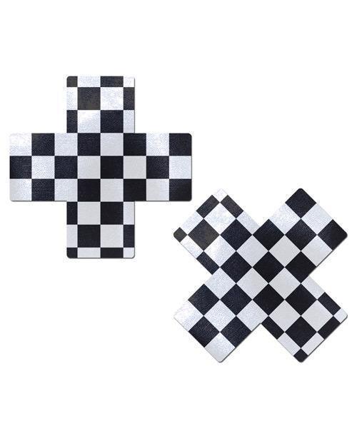 image of product,Pastease Checker Cross - Black-white O-s - SEXYEONE