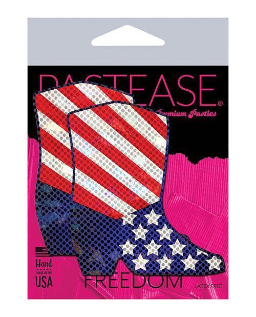product image, Pastease Premium Sparkling Stars & Strips Usa Cowboy Boot - Red-white-blue O-s - SEXYEONE