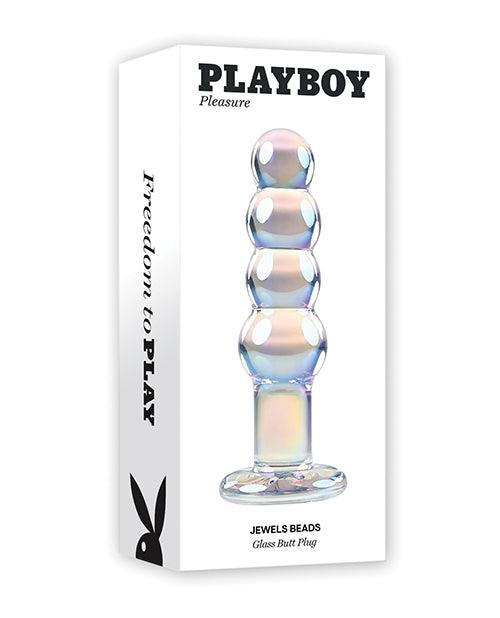 product image, Playboy Pleasure Jewels Beads Anal Plug - Clear - SEXYEONE