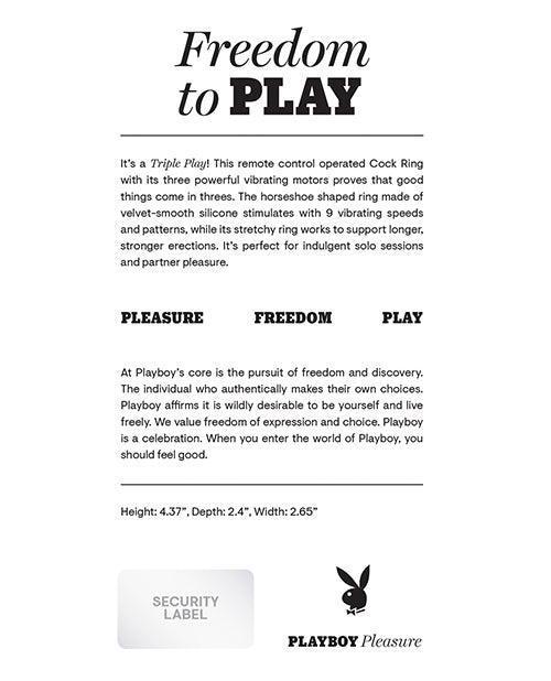 image of product,Playboy Pleasure Triple Play Cock Ring - 2 Am - SEXYEONE