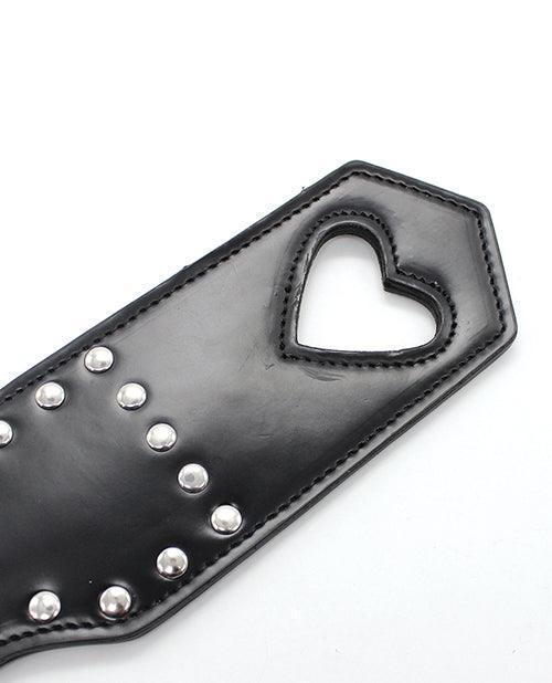 image of product,Plesur Cut-out Heart W-studs Paddle - Black - SEXYEONE