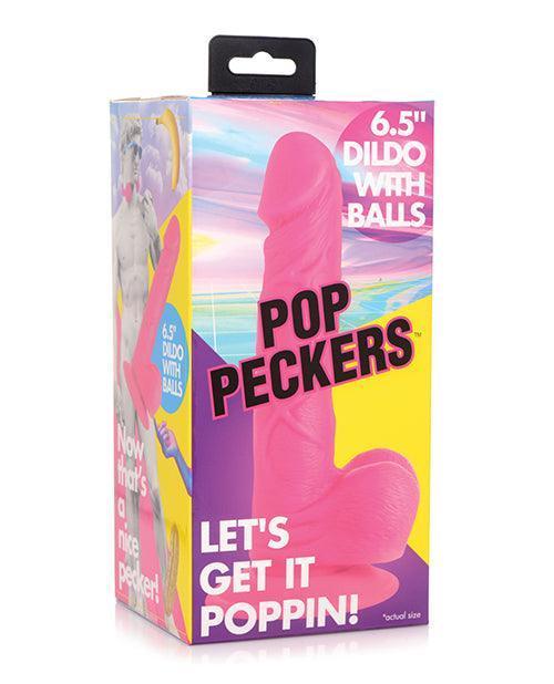 image of product,Pop Peckers 6.5" Dildo W/balls - SEXYEONE