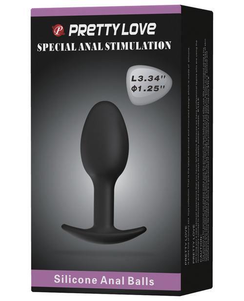 product image, Pretty Love Silicone Anal Plug W/ball - Black - SEXYEONE