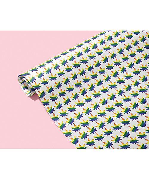 product image, Rainbow Pot Leaf Wrapping Paper - SEXYEONE