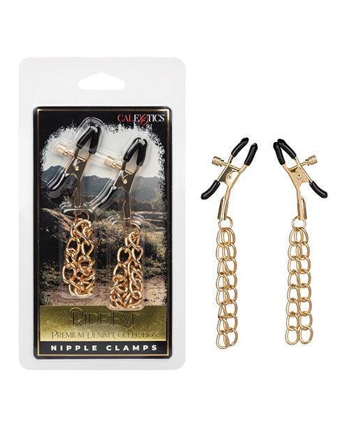 product image, Ride 'em Premium Denim Collection Nipple Clamps - SEXYEONE