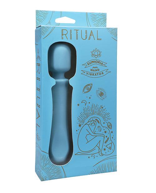 Ritual Euphoria Rechargeable Silicone Wand Vibe - Blue - SEXYEONE