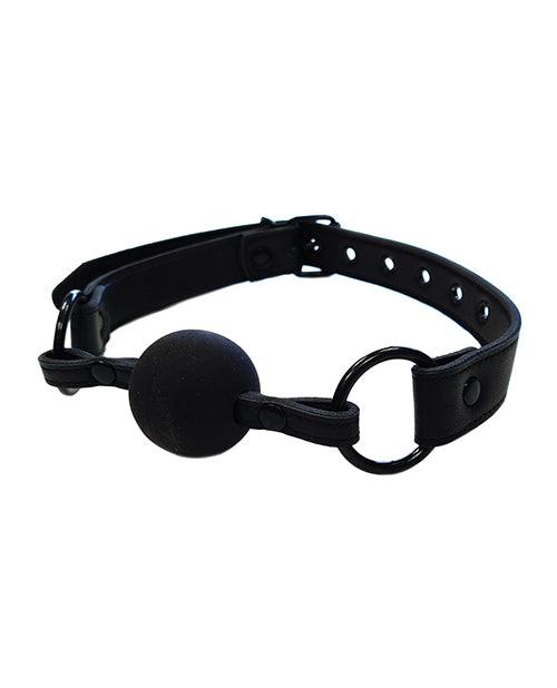 product image, Rouge Leather Ball Gag - Black With Black - SEXYEONE