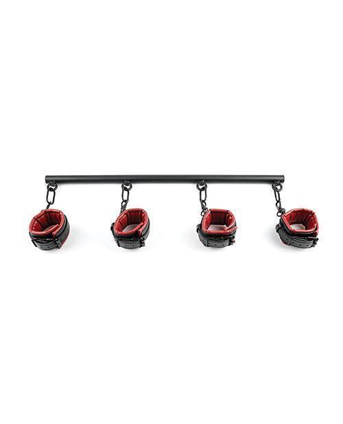 product image, Saffron Spreader Bar & Cuff Set - Red-black - SEXYEONE