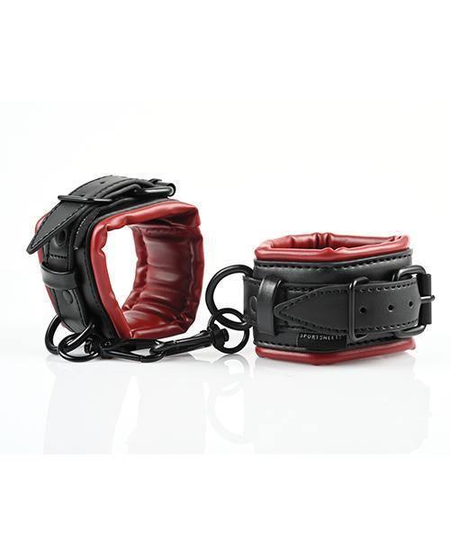 image of product,Saffron Spreader Bar & Cuff Set - Red-black - SEXYEONE