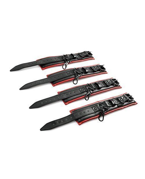 image of product,Saffron Spreader Bar & Cuff Set - Red-black - SEXYEONE