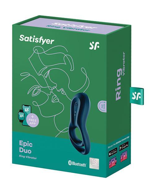 image of product,Satisfyer Epic Duo Ring Vibrator - Dark Blue - SEXYEONE