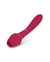 image of product,Secret Kisses Lingo Dual Ended Rose Bud W-clitoral Flickering & Internal Massage - Red - SEXYEONE
