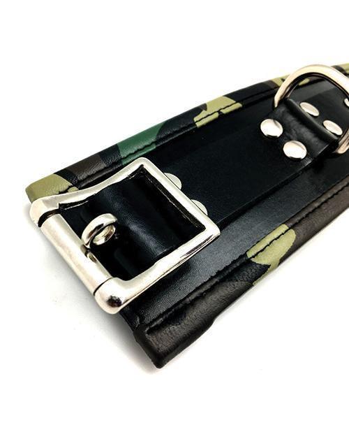 product image,Sensual Sin Leather Padded Ankle Cuffs - Camo Piping - SEXYEONE