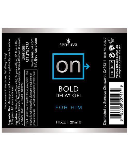 image of product,Sensuva On Bold Delay Gel For Him - 1 Oz - SEXYEONE