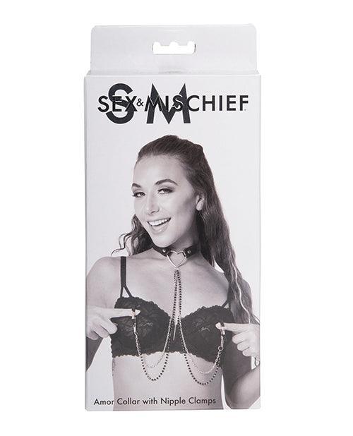 product image, Sex & Mischief Amor Collar W-nipple Clamps - SEXYEONE