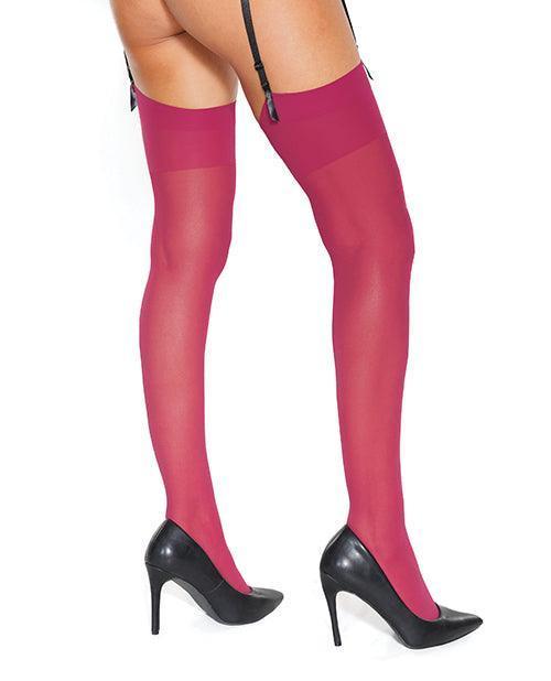 image of product,Sheer Thigh High Stockings Raspberry O/s - SEXYEONE