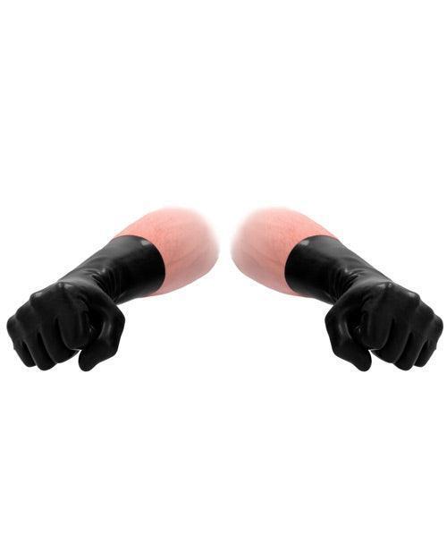 image of product,Shots Fist It Latex Short Gloves - Black - SEXYEONE