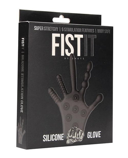 Shots Fistit Silicone Stimulation Glove - Black - SEXYEONE