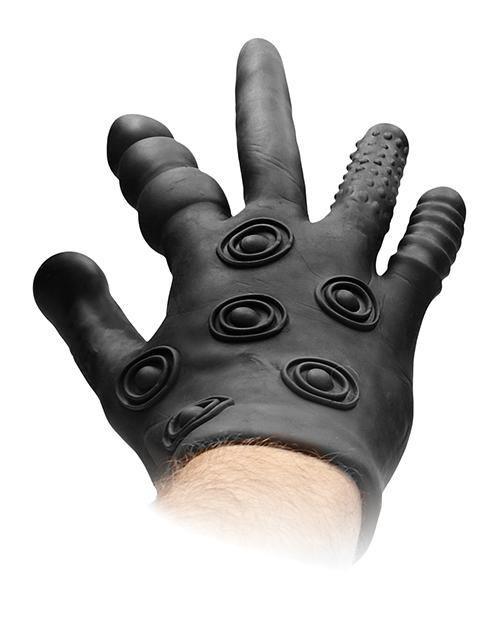 image of product,Shots Fistit Silicone Stimulation Glove - Black - SEXYEONE