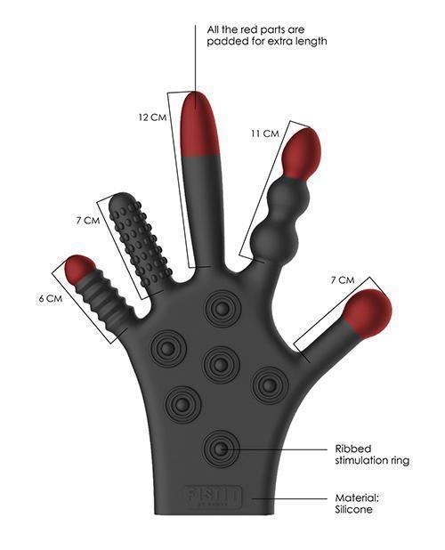 image of product,Shots Fistit Silicone Stimulation Glove - Black - SEXYEONE