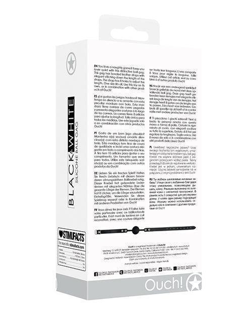 image of product,Shots Ouch Black & White Silicone Ball Gag - Black - SEXYEONE