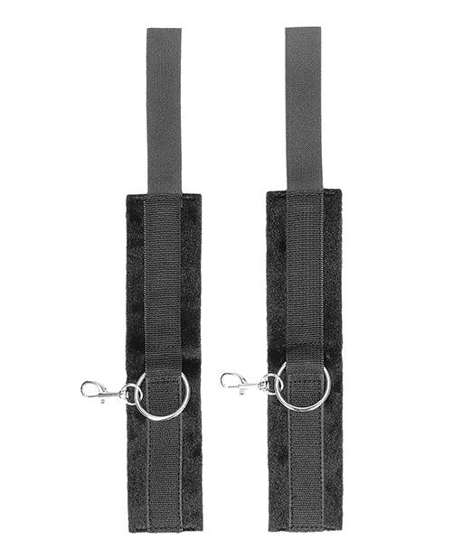 image of product,Shots Ouch Black & White Velcro Hand-ankle Cuffs - Black - SEXYEONE