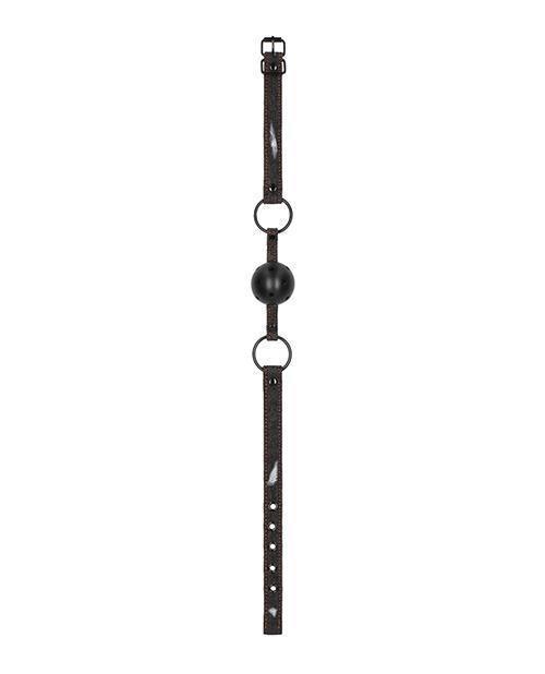 image of product,Shots Ouch Breathable Ball Gag W/denim Straps - SEXYEONE