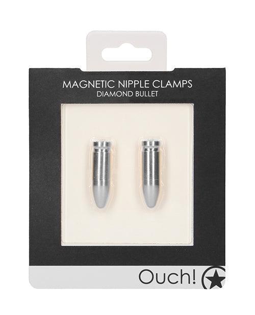 image of product,Shots Ouch Diamond Bullet Magnetic Nipple Clamps - SEXYEONE