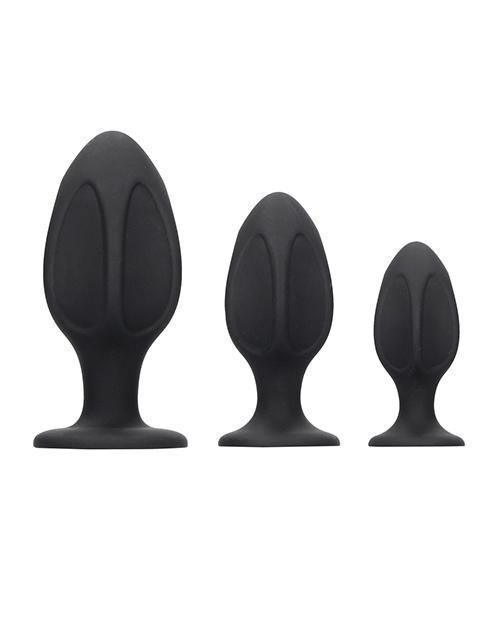 image of product,Shots Ouch Diamond Shape Butt Plug Set - Black - SEXYEONE