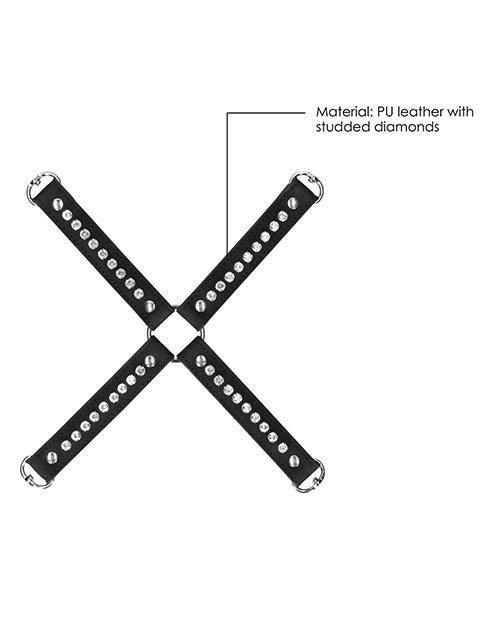 image of product,Shots Ouch Diamond Studded Hogtie - Black - SEXYEONE
