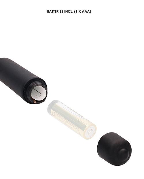 image of product,Shots Ouch Extra Long Urethral Sounding Silicone Vibrating Bullet Plug - Black - SEXYEONE