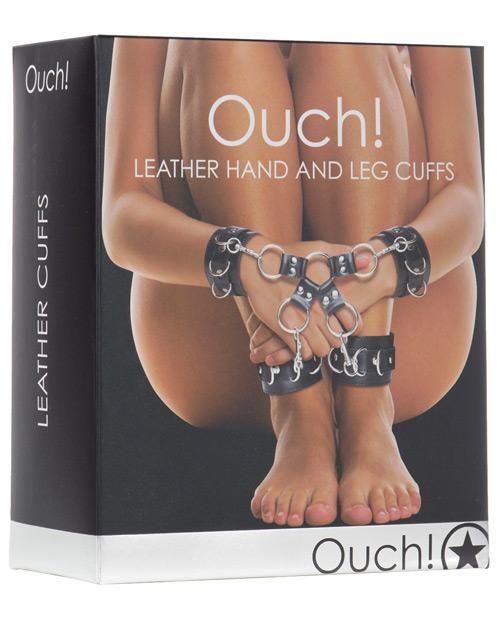 product image, Shots Ouch Leather Hand & Leg Cuffs - SEXYEONE