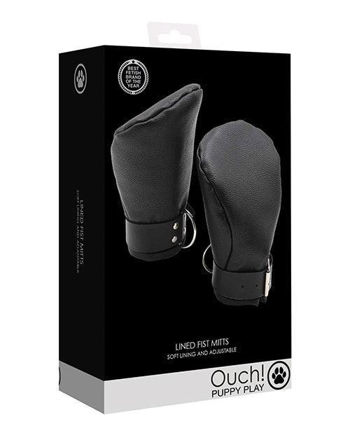 product image, Shots Ouch Puppy Play Lined Fist Mitts - Black - SEXYEONE