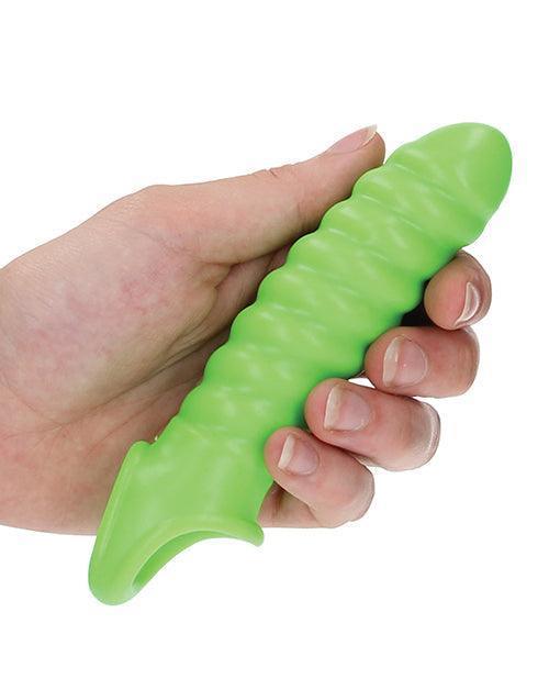 image of product,Shots Ouch Swirl Stretchy Penis Sleeve - Glow In The Dark - SEXYEONE