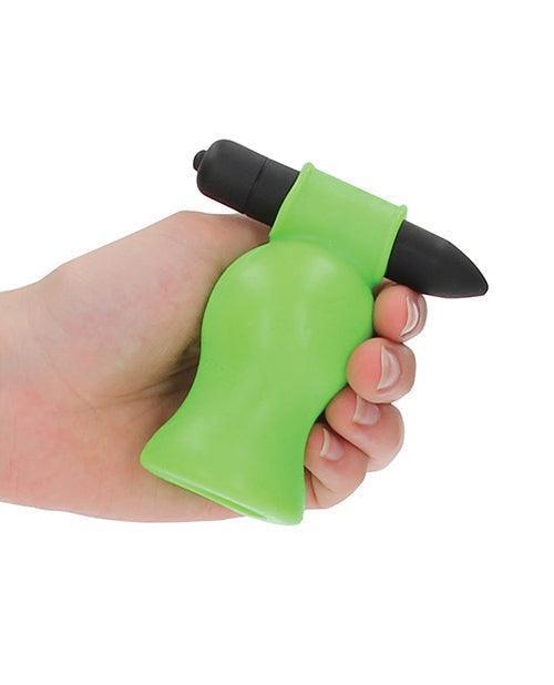 image of product,Shots Ouch Vibrating Head Masturbator - Glow In The Dark - SEXYEONE