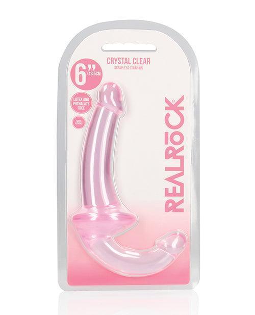 image of product,Shots Realrock Crystal Clear 6" Strapless Strap-on - SEXYEONE