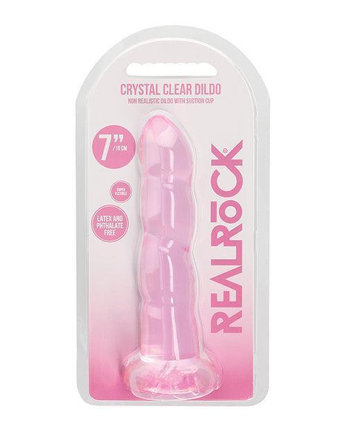 product image, Shots Realrock Crystal Clear Non Realistic 7" Dildo - Pink - SEXYEONE