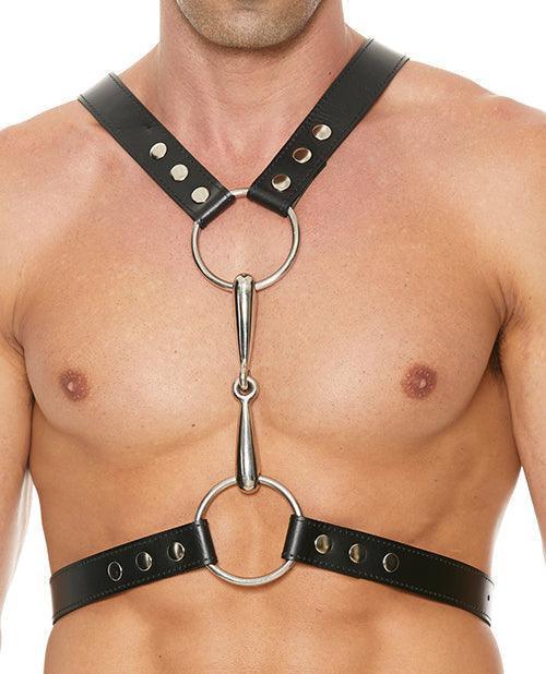 image of product,Shots Uomo Men's Harness W-metal Bit - Black - SEXYEONE