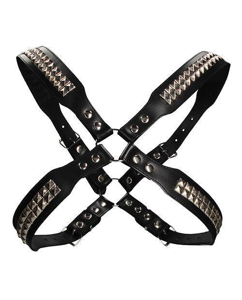 product image, Shots Uomo Men's Pyramid Stud Body Harness - Black - SEXYEONE