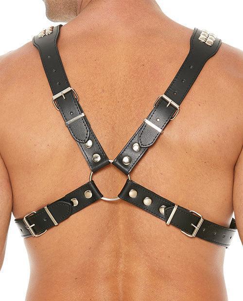 image of product,Shots Uomo Men's Pyramid Stud Body Harness - Black - SEXYEONE