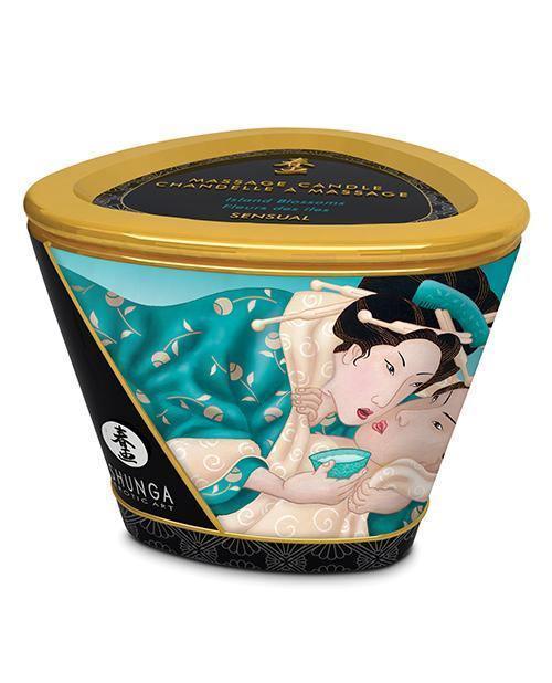image of product,Shunga Massage Candle - 5.7 Oz Island Blossoms - SEXYEONE