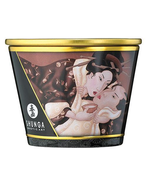 image of product,Shunga Massage Candle Excitation - 5.7 Oz Intoxicating Chocolate - SEXYEONE