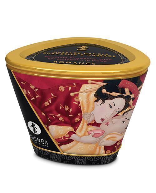 image of product,Shunga Massage Candle Romance - 5.7 Oz Strawberry Wine - SEXYEONE