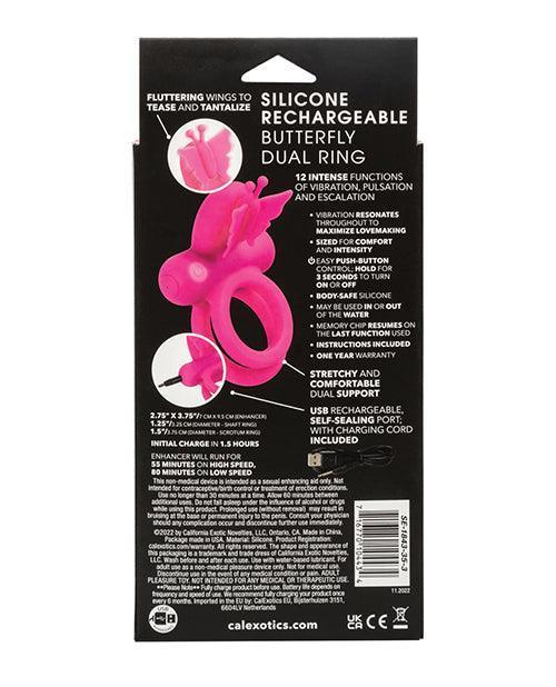image of product,Silicone Rechargeable Butterfly Dual Ring - SEXYEONE