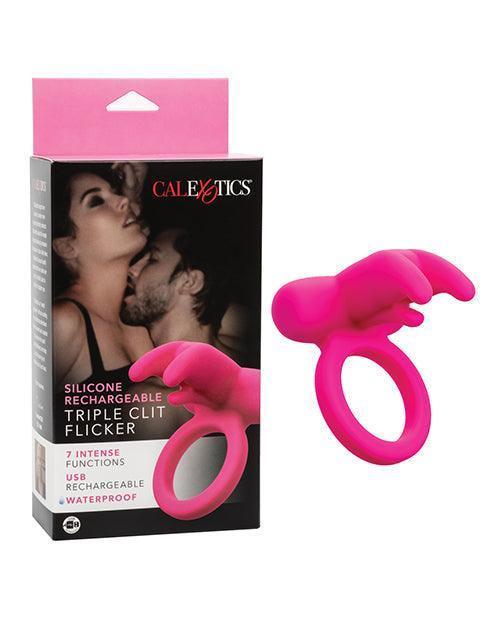 product image, Silicone Rechargeable Triple Clit Flicker - Pink - SEXYEONE