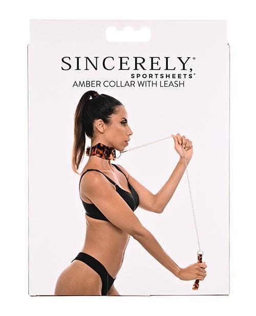 image of product,Sincerely Amber Collar & Leash - SEXYEONE